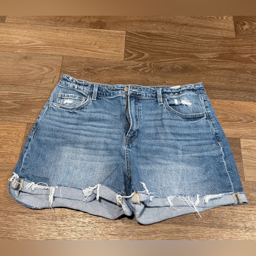Flying Monkey Light Blue Distressed Denim Shorts
